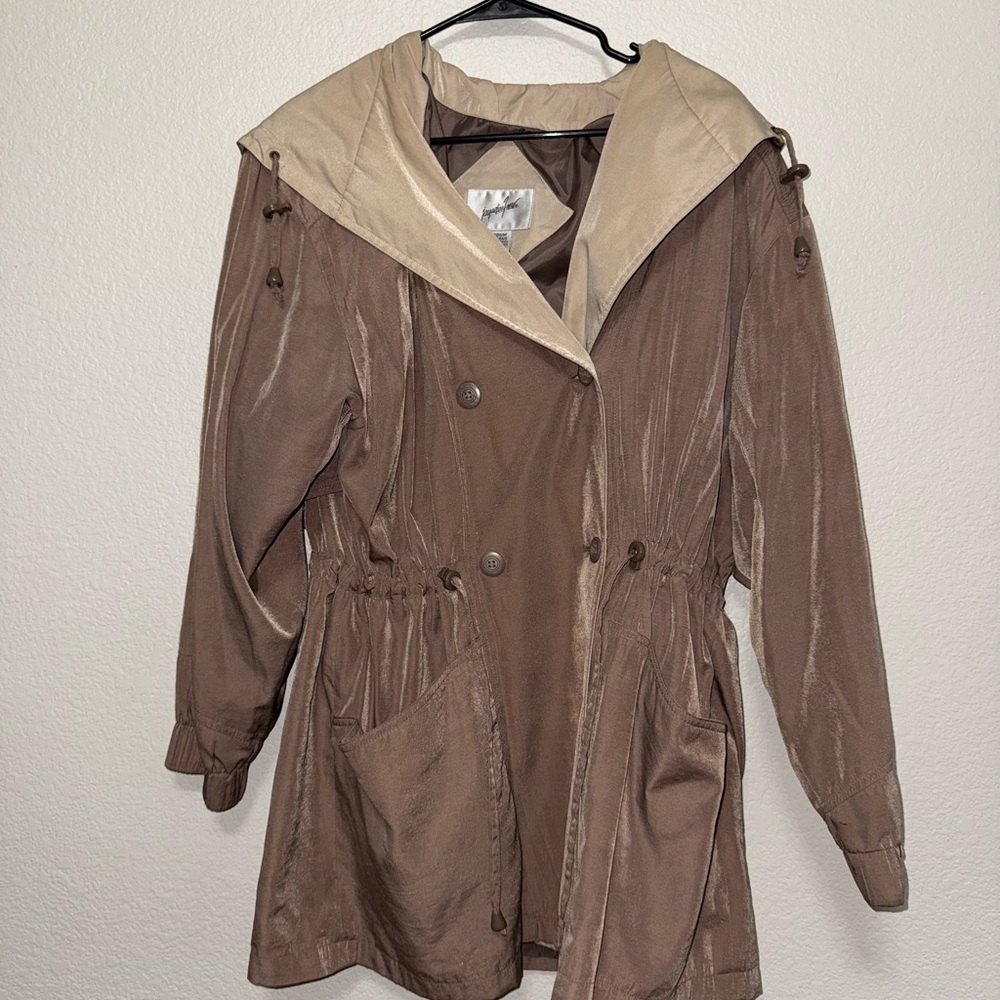 Jacqueline Ferrar Tan Double-Breasted Trench Coat